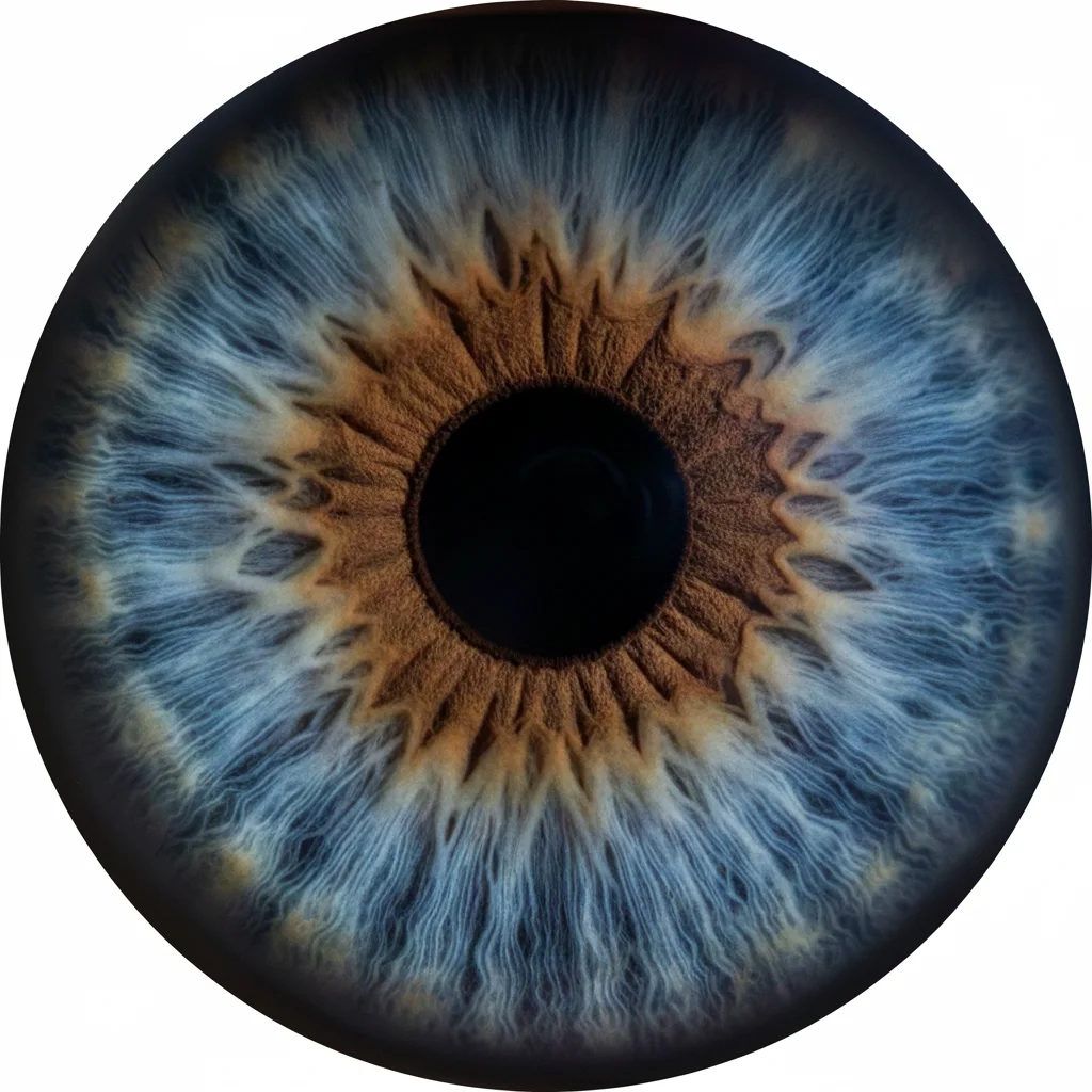 close up of eye iris